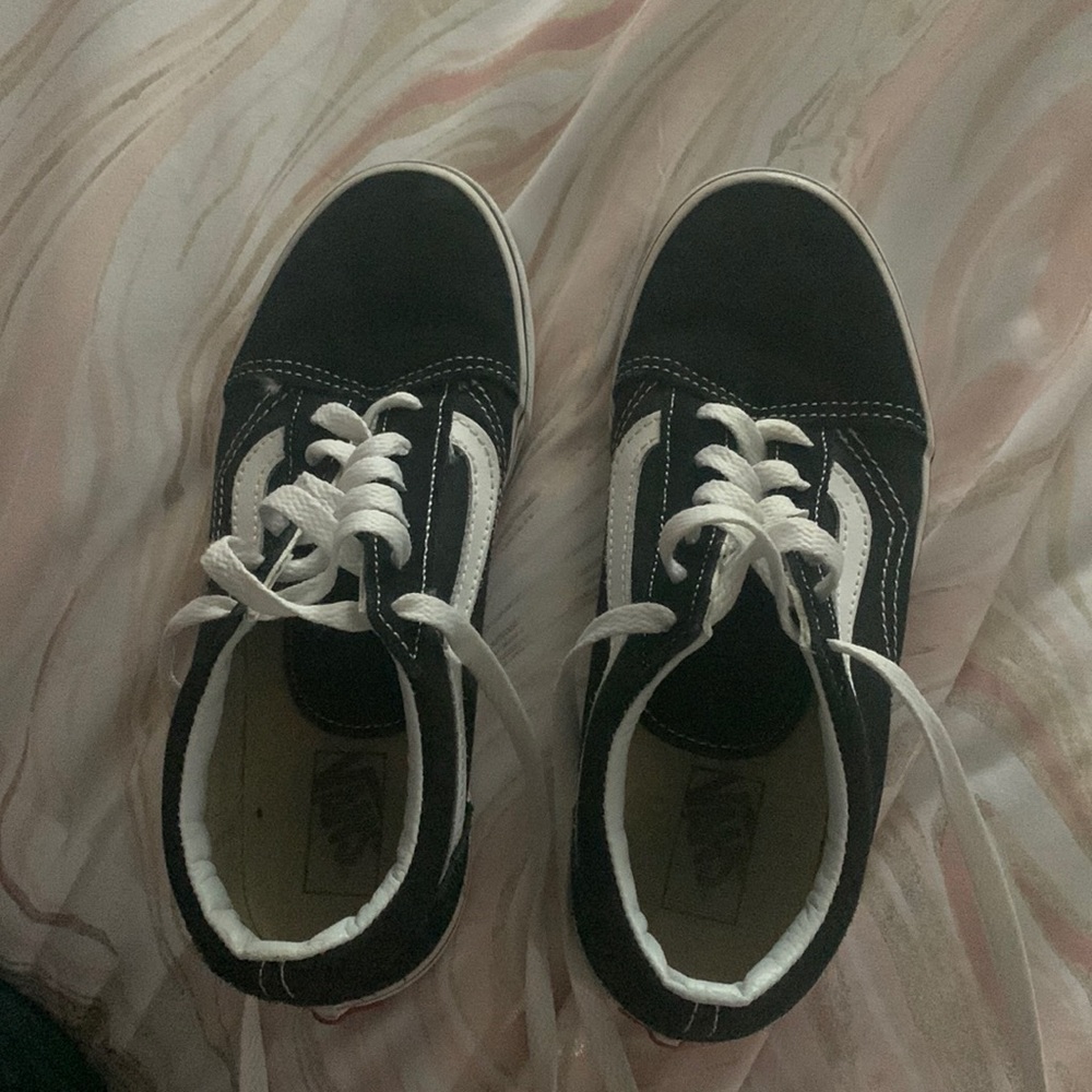 Big Kids Black and White Vans